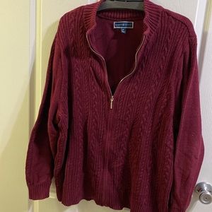 Karen Scott 3X zip up Sweater, Maroon